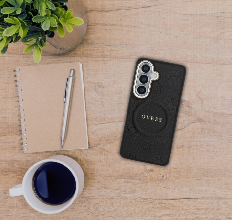 Guess Peony Hot Stamp Galaxy S26 Hoesje MagSafe Back Cover Zwart afbeelding 10