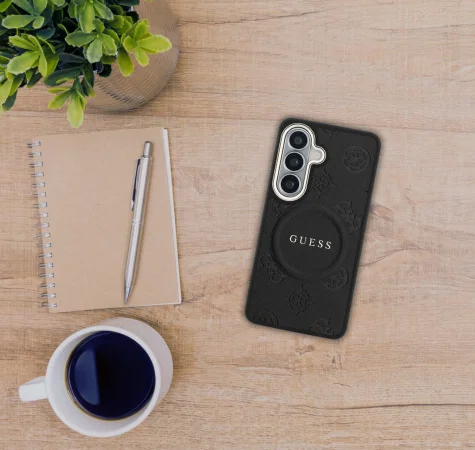 Guess Peony Hot Stamp Galaxy S26 Hoesje MagSafe Back Cover Zwart afbeelding 10