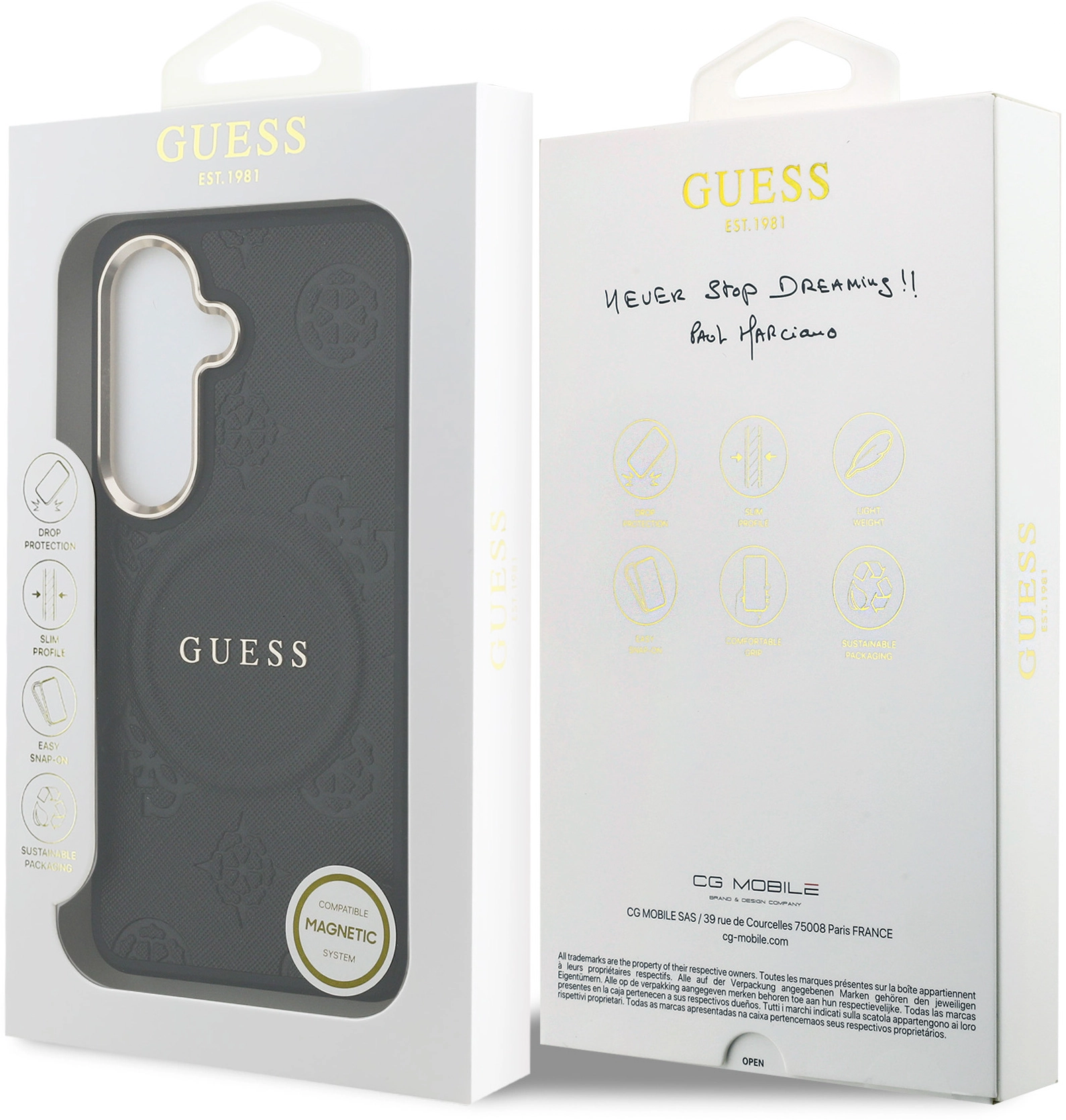 Guess Peony Hot Stamp Galaxy S26 Hoesje MagSafe Back Cover Zwart afbeelding 8
