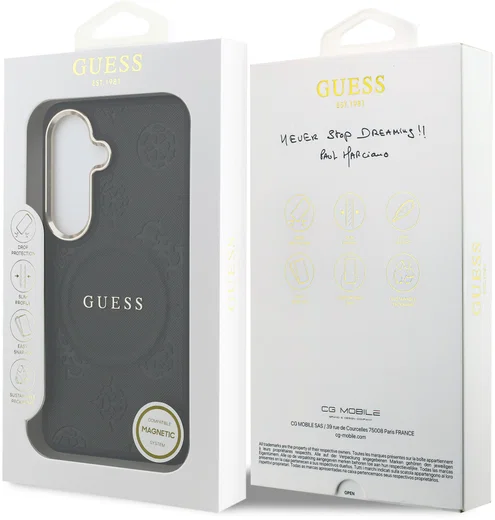 Guess Peony Hot Stamp Galaxy S26 Hoesje MagSafe Back Cover Zwart afbeelding 8
