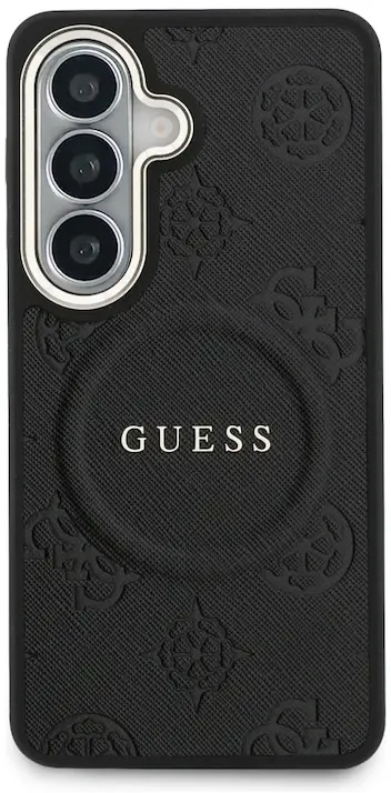 Guess Peony Hot Stamp Galaxy S26 Plus Hoesje MagSafe Back Cover Zwart afbeelding 2