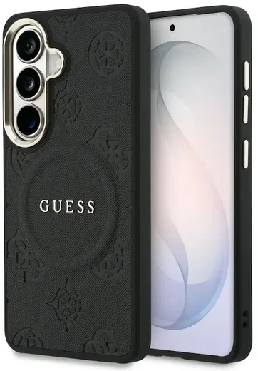 Guess Peony Hot Stamp Galaxy S26 Plus Hoesje MagSafe Back Cover Zwart afbeelding 1