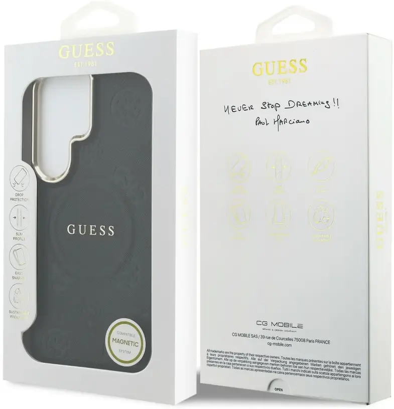 Guess Peony Hot Stamp Galaxy S26 Ultra Hoesje MagSafe Back Cover Zwart afbeelding 8