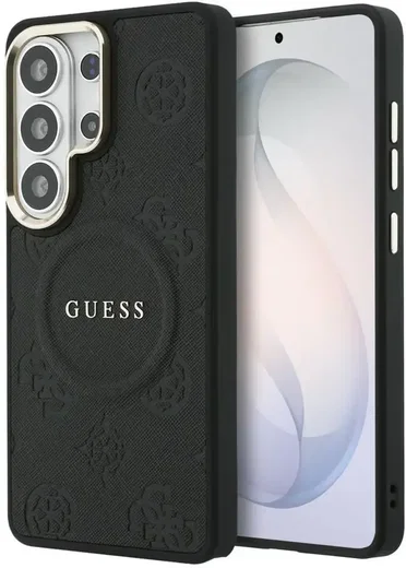 Guess Peony Hot Stamp Galaxy S26 Ultra Hoesje MagSafe Back Cover Zwart afbeelding 1