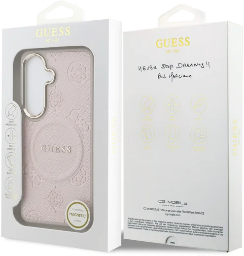 Guess Peony Hot Stamp Galaxy S26 Plus Hoesje MagSafe Back Cover Roze afbeelding 8
