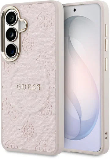 Guess Peony Hot Stamp Galaxy S26 Plus Hoesje MagSafe Back Cover Roze afbeelding 1