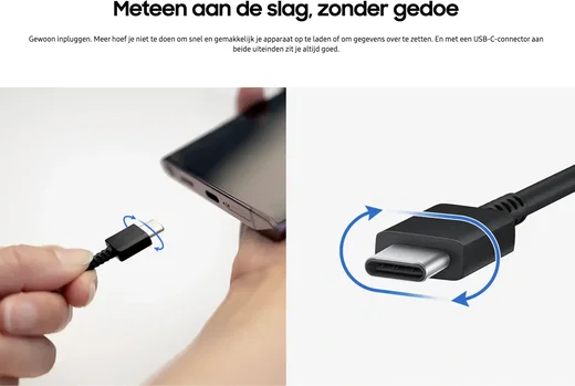 Originele Samsung 25W Power Adapter met USB-C Kabel 1.8 Meter 3A Zwart afbeelding 3