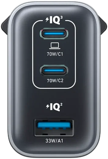 Anker Nano (70W) GaN USB-C / USB-A Fast Charge Adapter Zwart met USB-C Kabel afbeelding 3