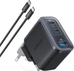 Anker Nano (70W) GaN USB-C / USB-A Fast Charge Adapter Zwart met USB-C Kabel afbeelding