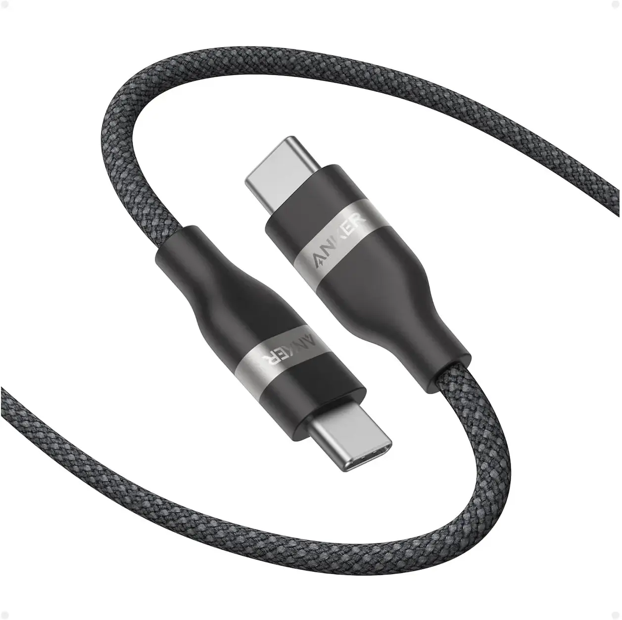 Anker USB-C naar USB-C Kabel 240W 0,9 Meter Gevlochten - Zwart afbeelding 1