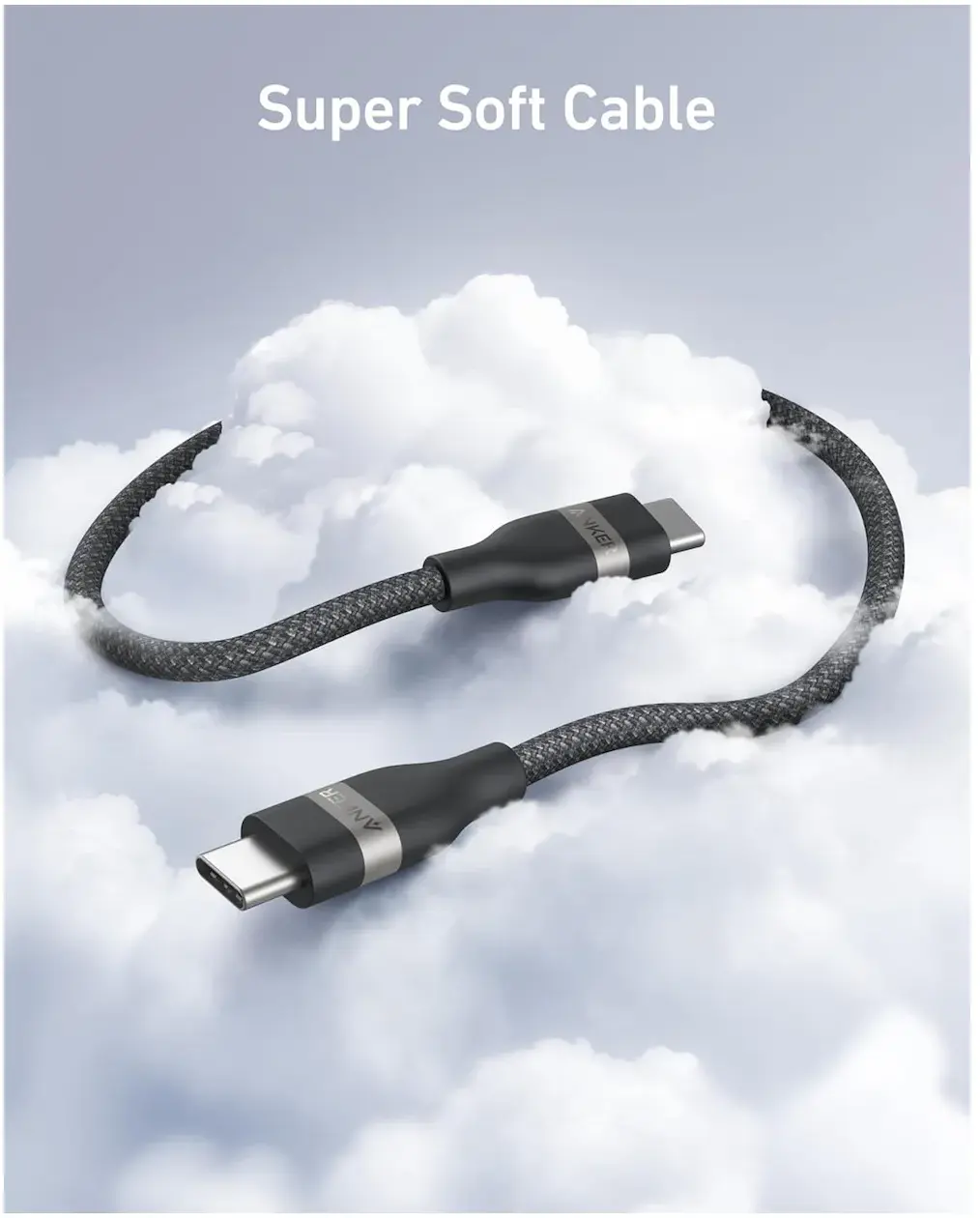 Anker USB-C naar USB-C Kabel 240W 0,9 Meter Gevlochten - Zwart afbeelding 3