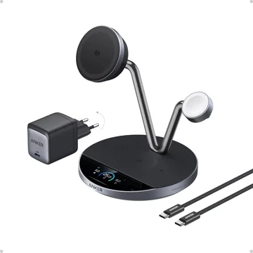 Anker Prime 3‑in‑1 Draadloze Oplader 25W Qi 2.2 met Koeltechnologie Zwart