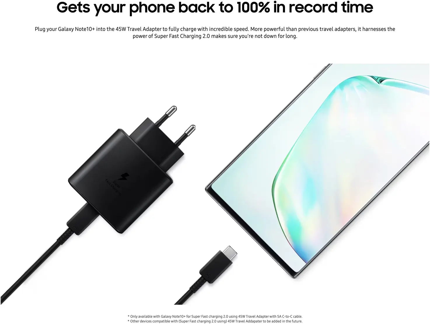 Originele Samsung 45W Power Adapter met USB-C Kabel 1.8 Meter 5A Zwart afbeelding 3