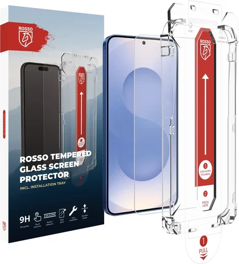 Rosso Samsung S26 Tempered Glass Installatietray Dust Removal (2-Pack) afbeelding 2