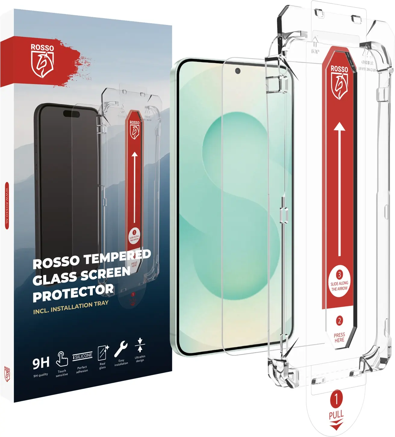 Rosso Samsung S26 Plus Tempered Glass met Installatietray (2-Pack) afbeelding 2
