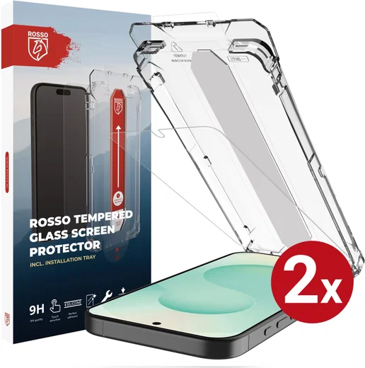 Rosso Samsung S26 Plus Tempered Glass met Installatietray (2-Pack) afbeelding 1