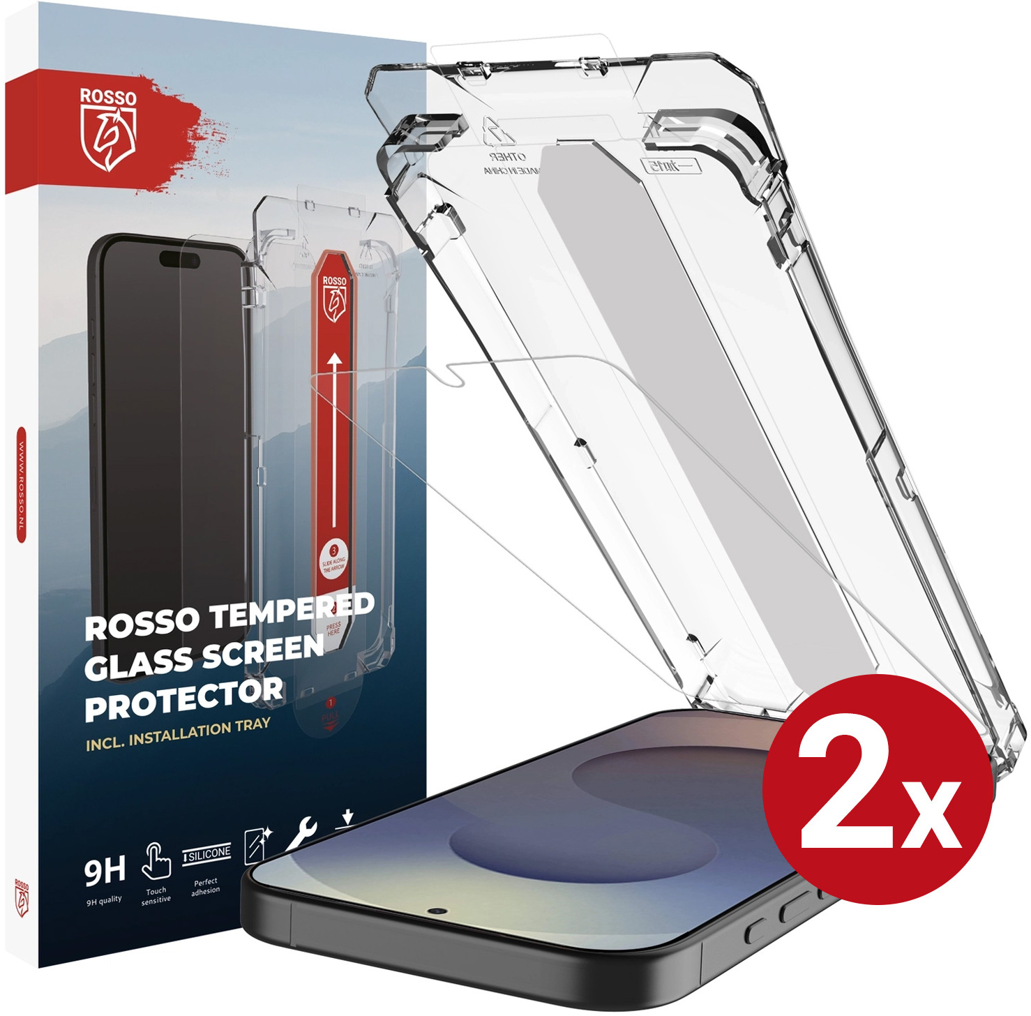 Rosso Samsung S26 Ultra Tempered Glass met Installatietray (2-Pack) afbeelding 1