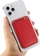 SBG Magnetische Pasjeshouder / Kaarthouder MagSafe Kunstleer Rood afbeelding 9