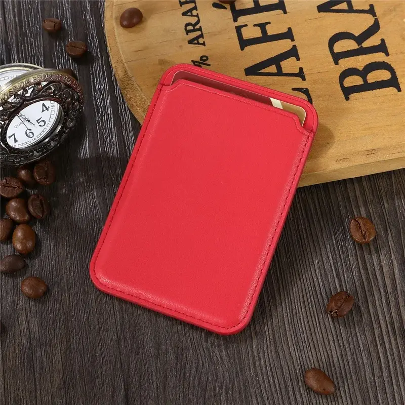 SBG Magnetische Pasjeshouder / Kaarthouder MagSafe Kunstleer Rood afbeelding 6