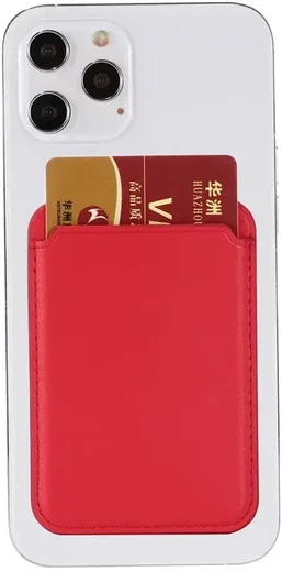 SBG Magnetische Pasjeshouder / Kaarthouder MagSafe Kunstleer Rood afbeelding 7