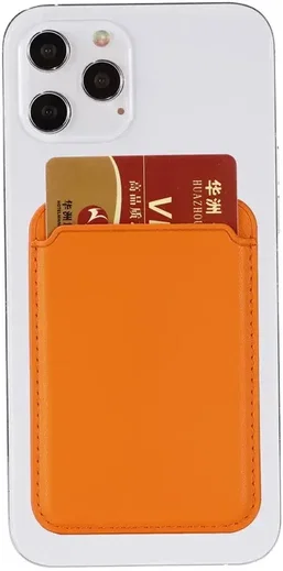 SBG Magnetische Pasjeshouder / Kaarthouder MagSafe Kunstleer Oranje afbeelding 7