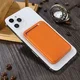 SBG Magnetische Pasjeshouder / Kaarthouder MagSafe Kunstleer Oranje afbeelding 3