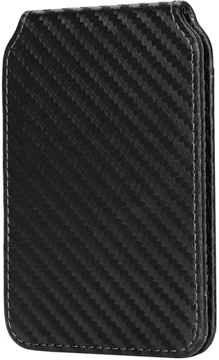 SBG MagSafe Pasjeshouder met Standaard Kunst Leer Carbon Fiber Design Zwart afbeelding 9