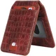 SBG MagSafe Pasjeshouder met Standaard Kunst Leer Crocodile Design Donkerbruin afbeelding 3