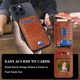 SBG MagSafe Pasjeshouder met Standaard Kunst Leer Crocodile Design Bruin afbeelding 6