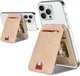 SBG MagSafe Pasjeshouder met Standaard Kunst Leer Skin Touch Design Beige afbeelding 2