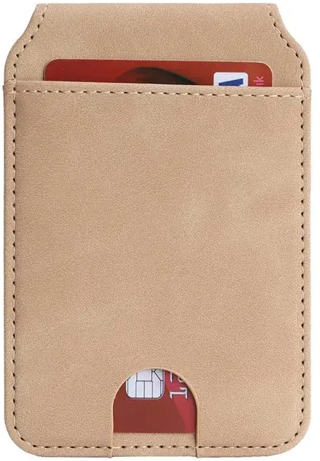 SBG MagSafe Pasjeshouder met Standaard Kunst Leer Skin Touch Design Beige afbeelding 8
