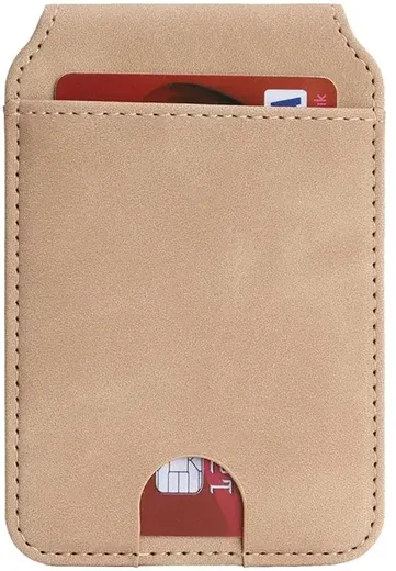 SBG MagSafe Pasjeshouder met Standaard Kunst Leer Skin Touch Design Beige afbeelding 8
