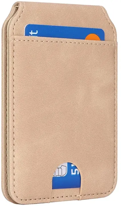 SBG MagSafe Pasjeshouder met Standaard Kunst Leer Skin Touch Design Beige afbeelding 9