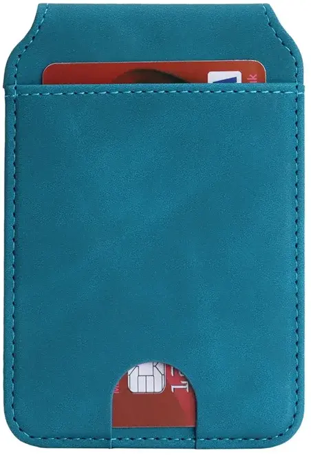 SBG MagSafe Pasjeshouder met Standaard Kunst Leer Skin Touch Design Blauw afbeelding 7