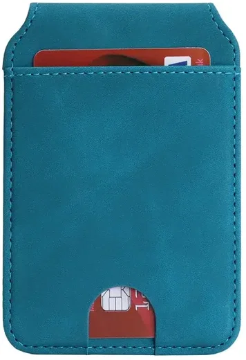 SBG MagSafe Pasjeshouder met Standaard Kunst Leer Skin Touch Design Blauw afbeelding 7