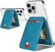 SBG MagSafe Pasjeshouder met Standaard Kunst Leer Skin Touch Design Blauw afbeelding 2