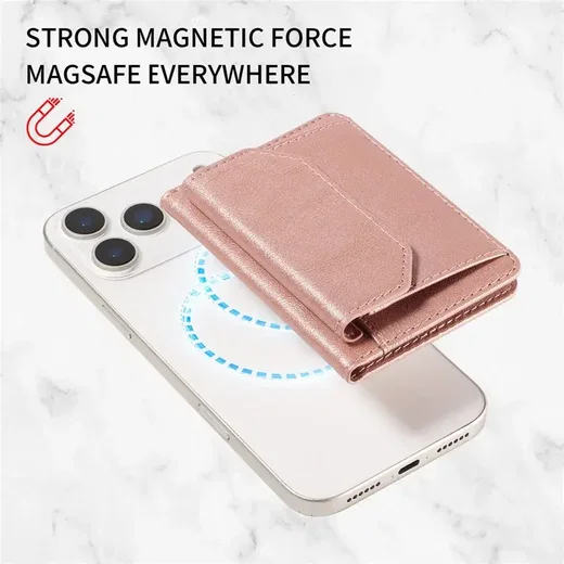 SBG MagSafe Uitklapbare Pasjeshouder / Portemonnee met Standaard en RFID Roze afbeelding 6