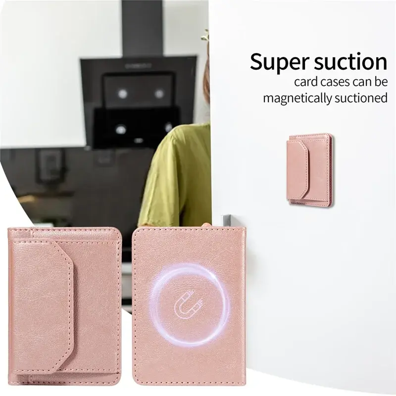 SBG MagSafe Uitklapbare Pasjeshouder / Portemonnee met Standaard en RFID Roze afbeelding 13
