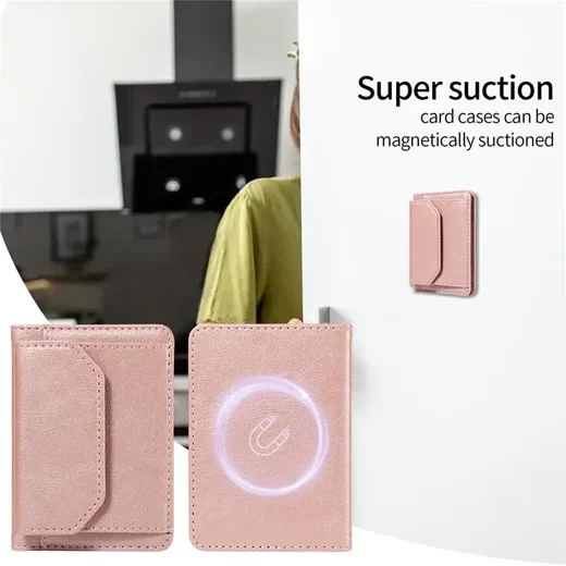 SBG MagSafe Uitklapbare Pasjeshouder / Portemonnee met Standaard en RFID Roze afbeelding 13