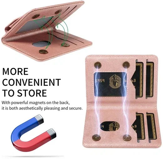 SBG MagSafe Uitklapbare Pasjeshouder / Portemonnee met Standaard en RFID Roze afbeelding 11