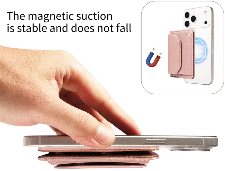 SBG MagSafe Uitklapbare Pasjeshouder / Portemonnee met Standaard en RFID Roze afbeelding 4