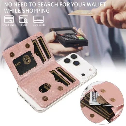 SBG MagSafe Uitklapbare Pasjeshouder / Portemonnee met Standaard en RFID Roze afbeelding 8
