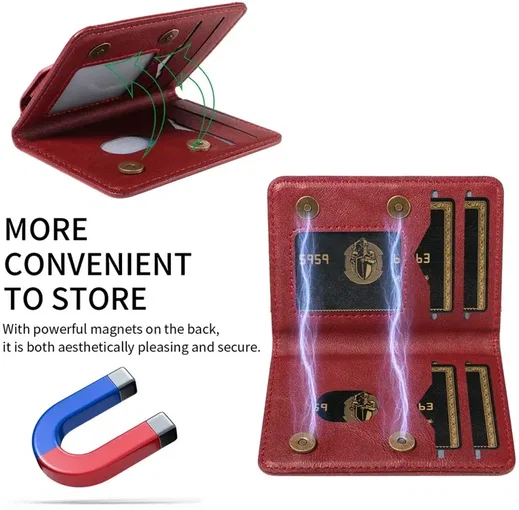 SBG MagSafe Uitklapbare Pasjeshouder / Portemonnee met Standaard en RFID Rood afbeelding 11