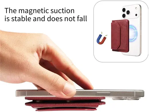 SBG MagSafe Uitklapbare Pasjeshouder / Portemonnee met Standaard en RFID Rood afbeelding 4