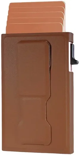 SBG MagSafe Auto Pop‑Up Pasjeshouder met Standaard en RFID Bescherming Bruin afbeelding 1