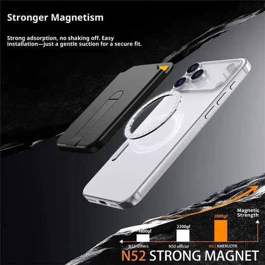 SBG Aluminium Magsafe Pasjeshouder met Verticale Standaard Oranje afbeelding 7
