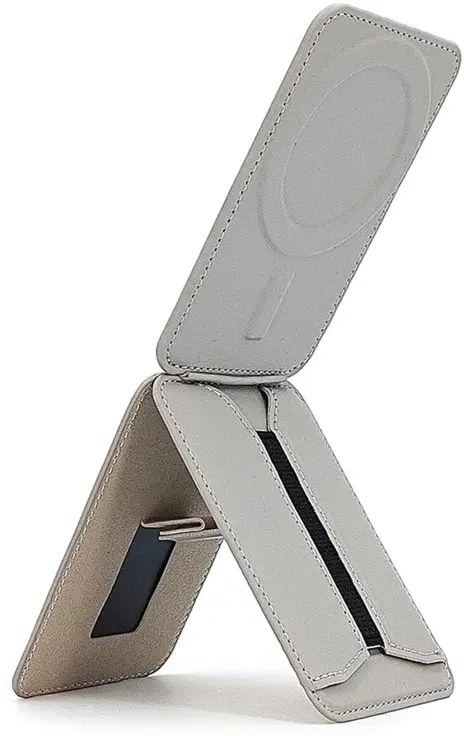 SBG MagSafe Pasjeshouder met Elastische Band en Verstelbare Standaard Grijs afbeelding 1