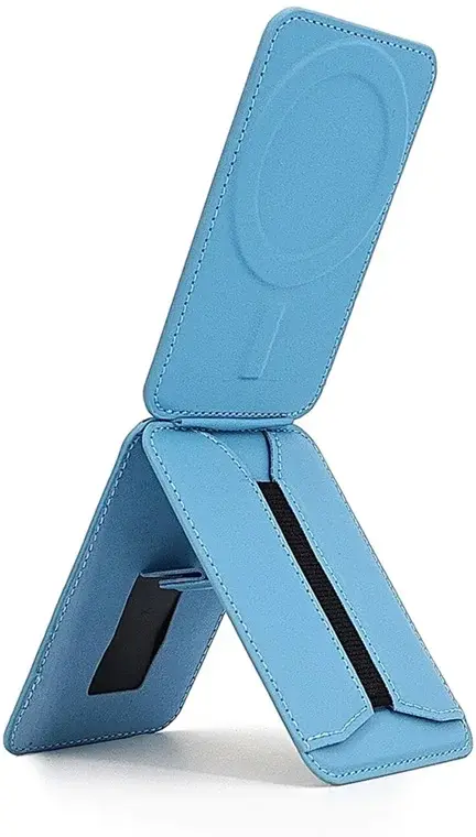 SBG MagSafe Pasjeshouder met Elastische Band en Verstelbare Standaard Blauw afbeelding 1