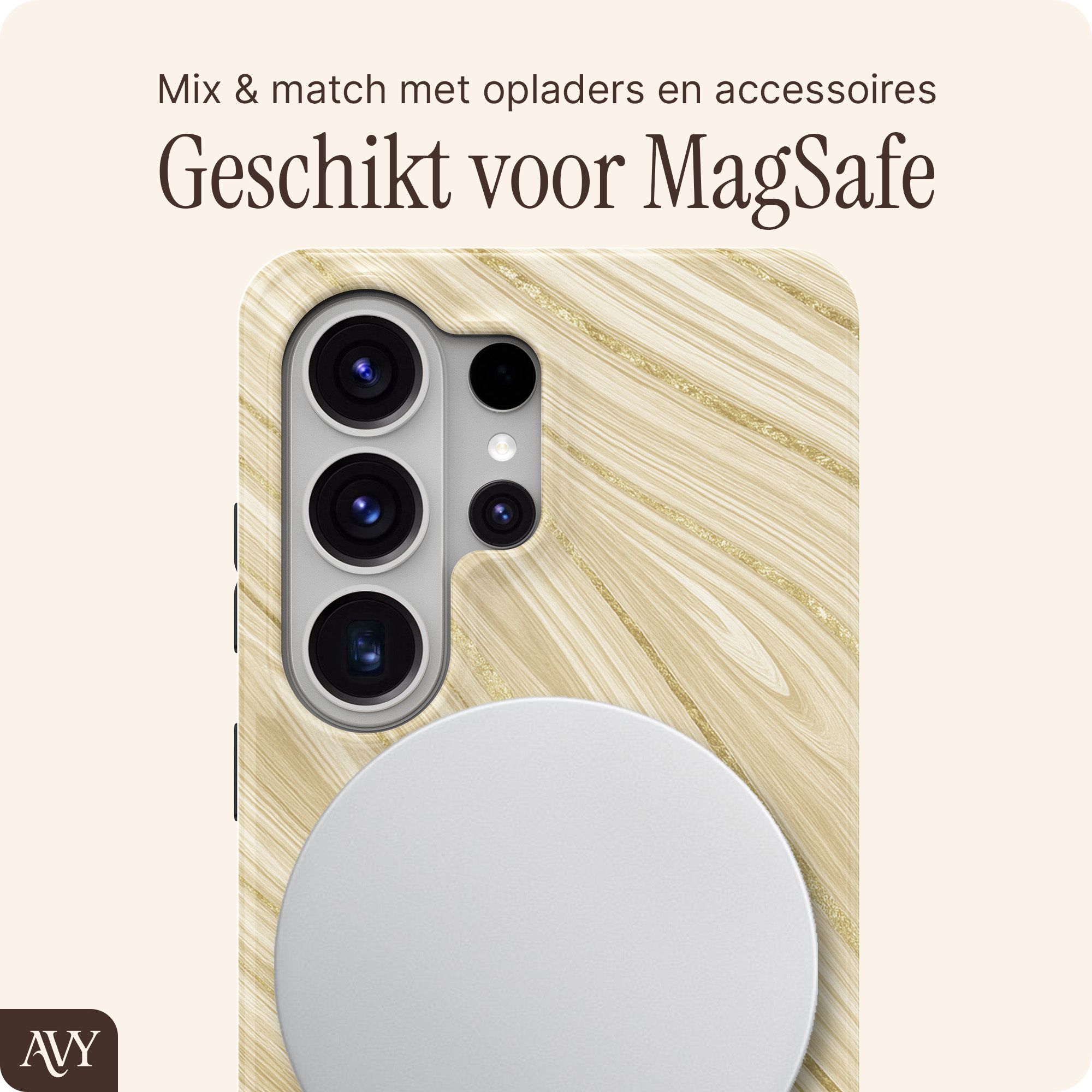 AVY Samsung Galaxy S26 Ultra MagSafe Hoesje met Koord (130CM) Aurum Gold afbeelding 7
