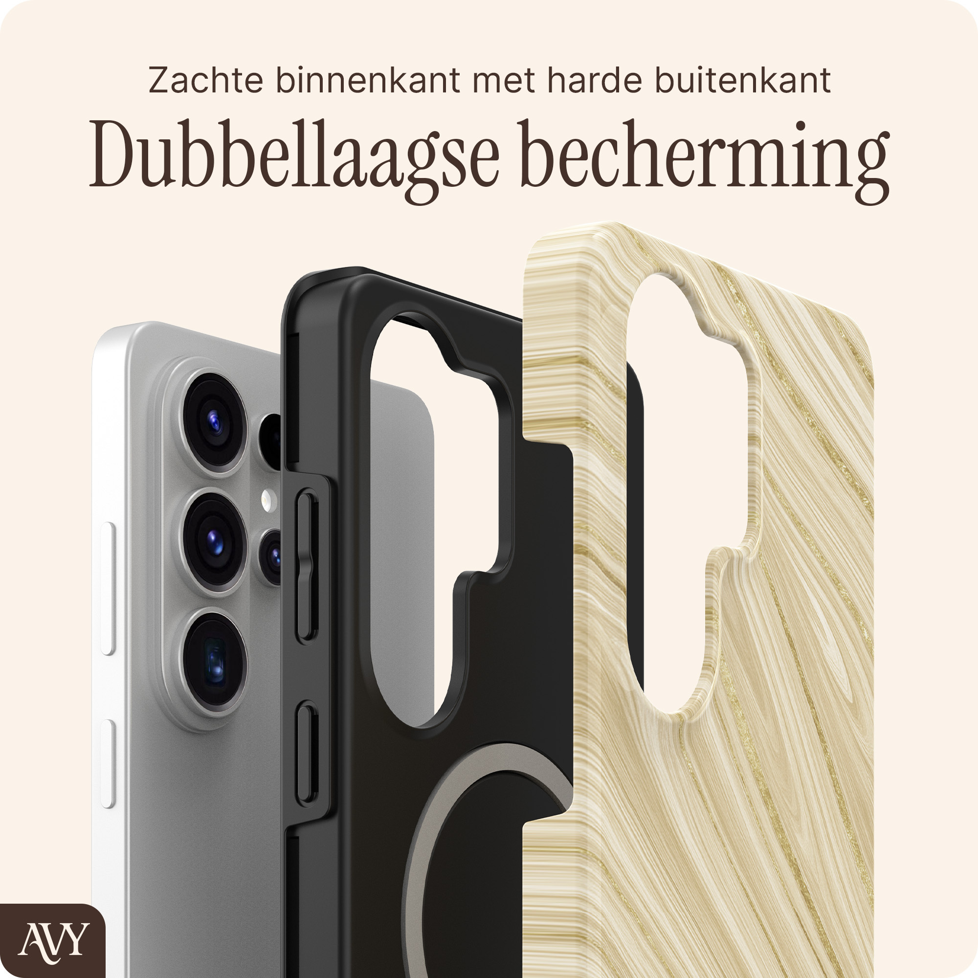 AVY Samsung Galaxy S26 Ultra MagSafe Hoesje met Koord (130CM) Aurum Gold afbeelding 6